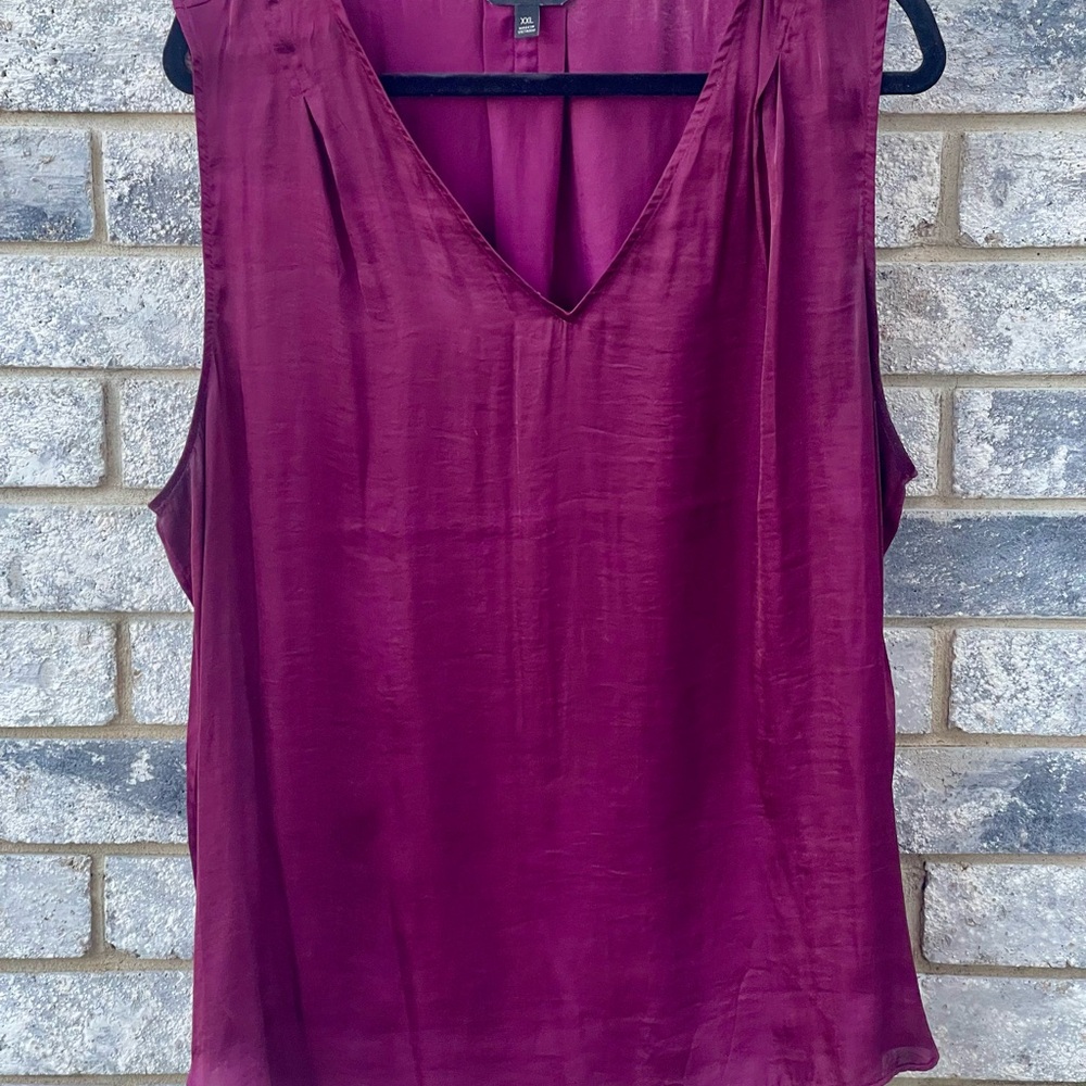 XXL Banana Republic Satin Top - Purple Plum